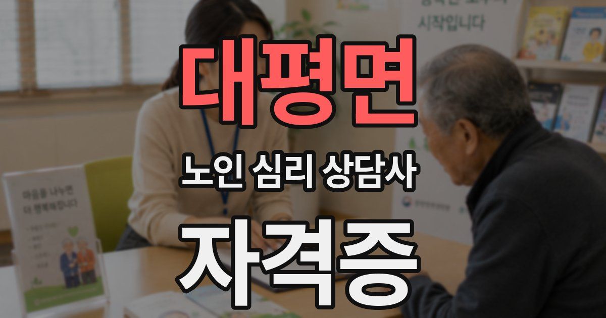 대평면 노인 심리 상담사 자격증
