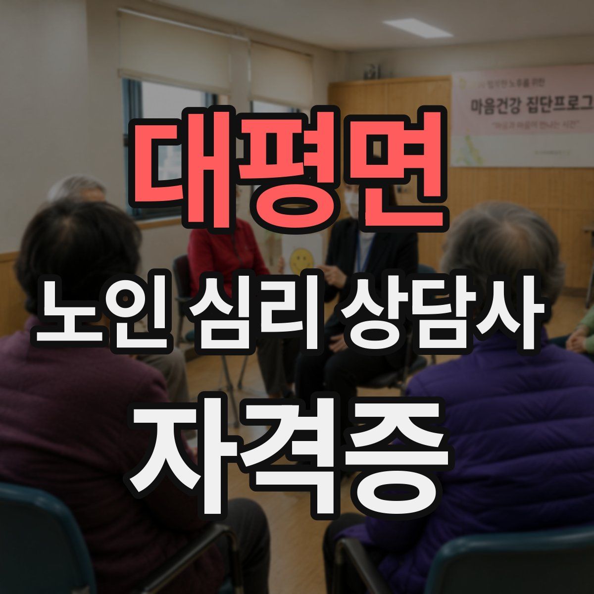 대평면 노인 심리 상담사 자격증