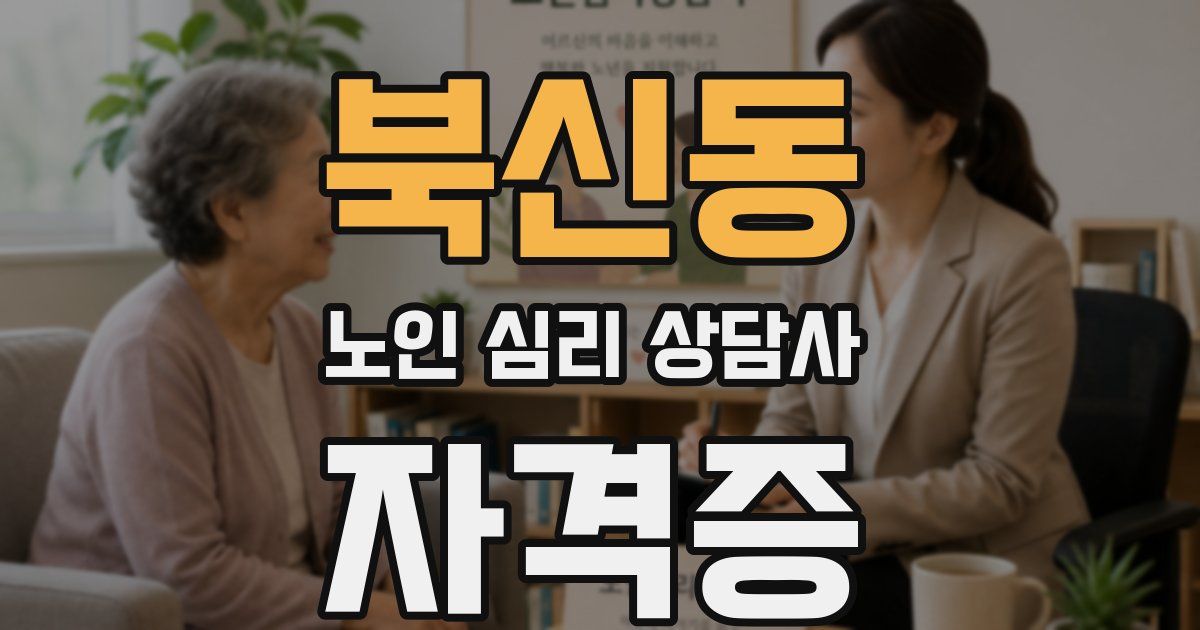 북신동 노인 심리 상담사 자격증