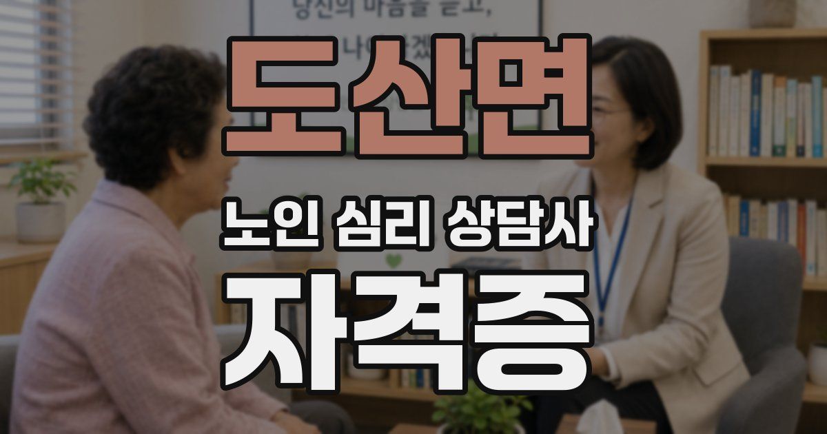 도산면 노인 심리 상담사 자격증