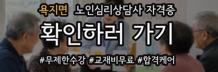욕지면 노인 심리 상담사 자격증