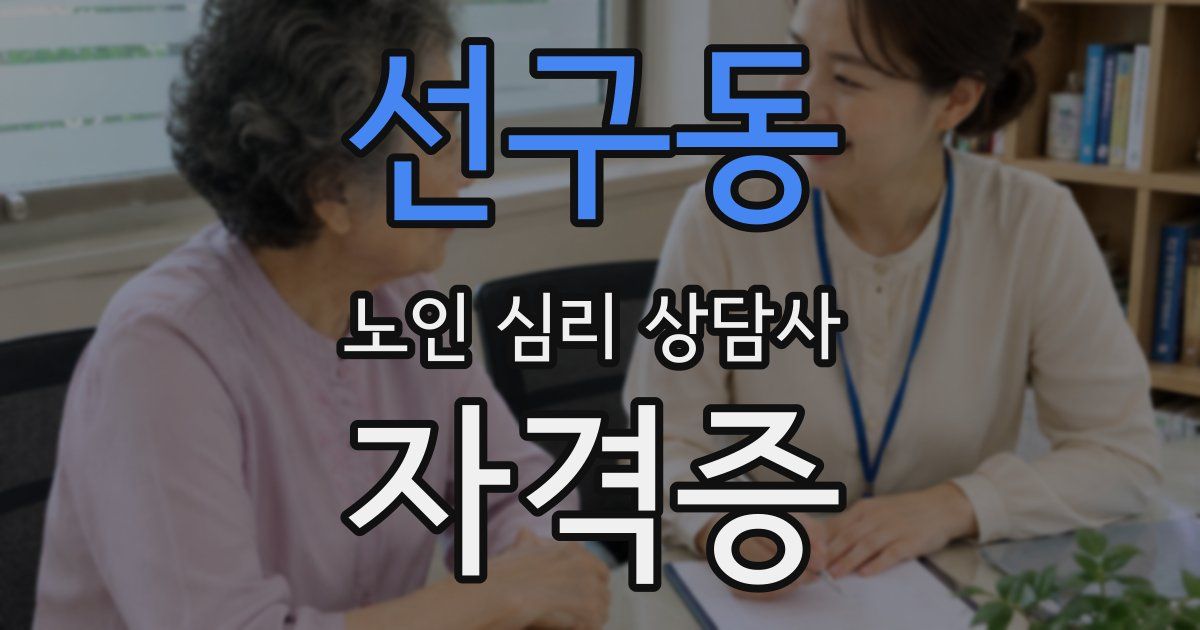 선구동 노인 심리 상담사 자격증
