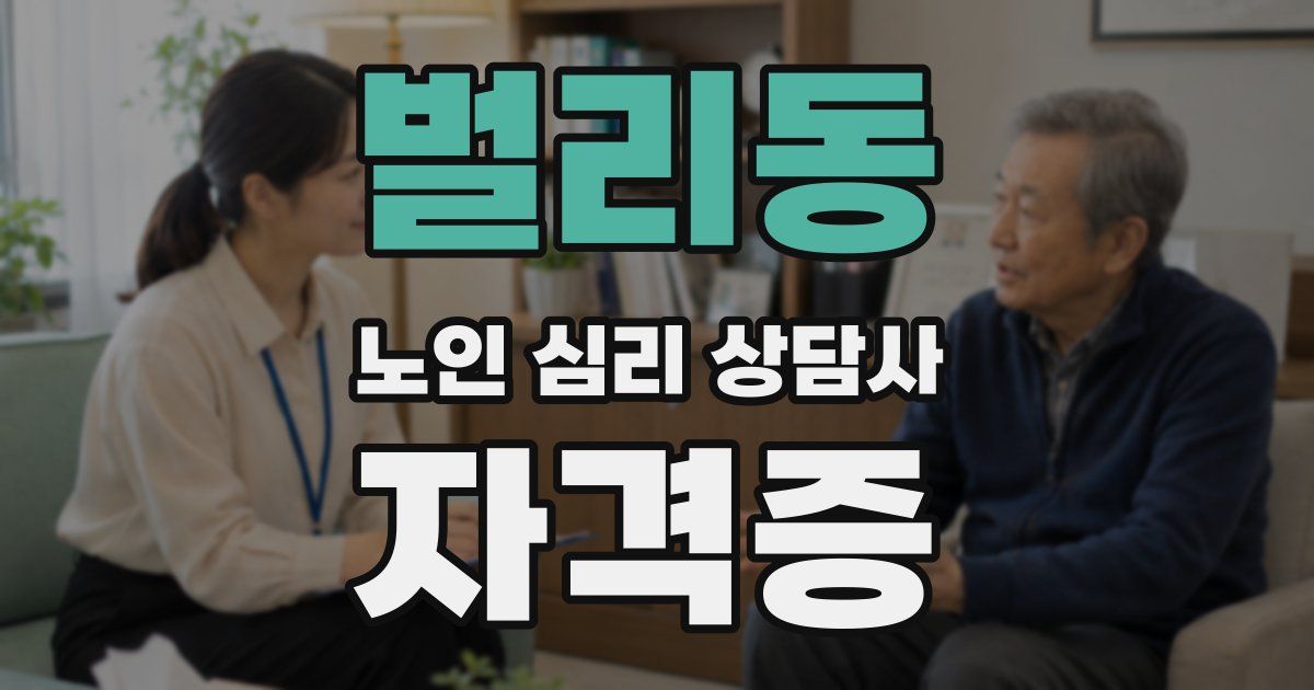 벌리동 노인 심리 상담사 자격증