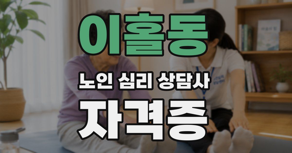 이홀동 노인 심리 상담사 자격증
