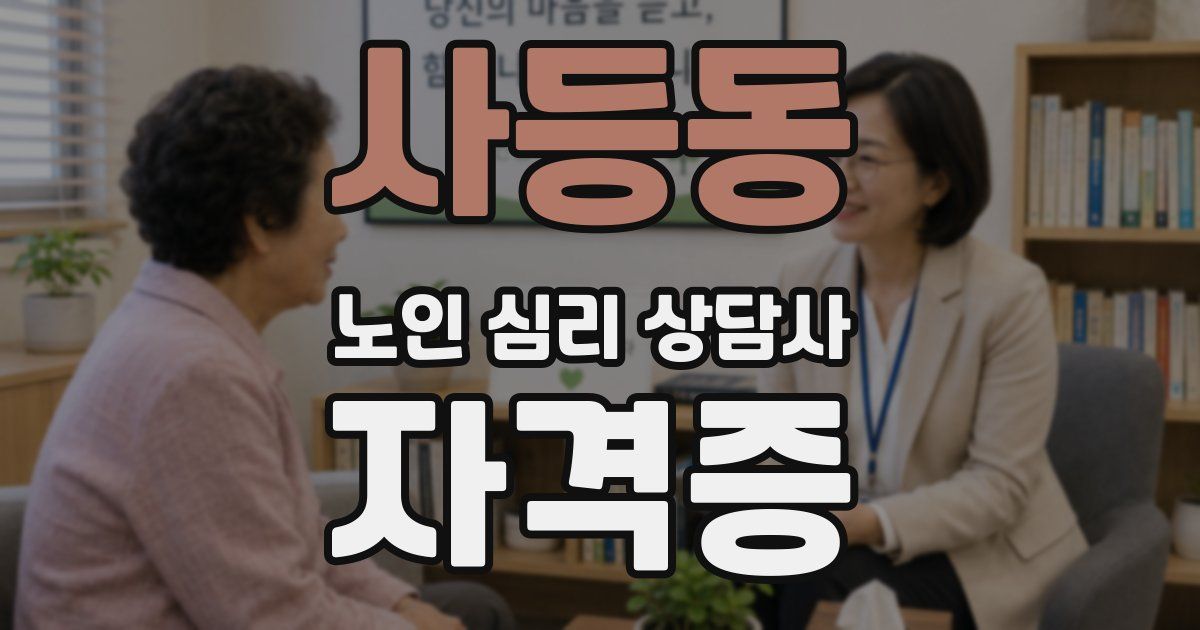 사등동 노인 심리 상담사 자격증
