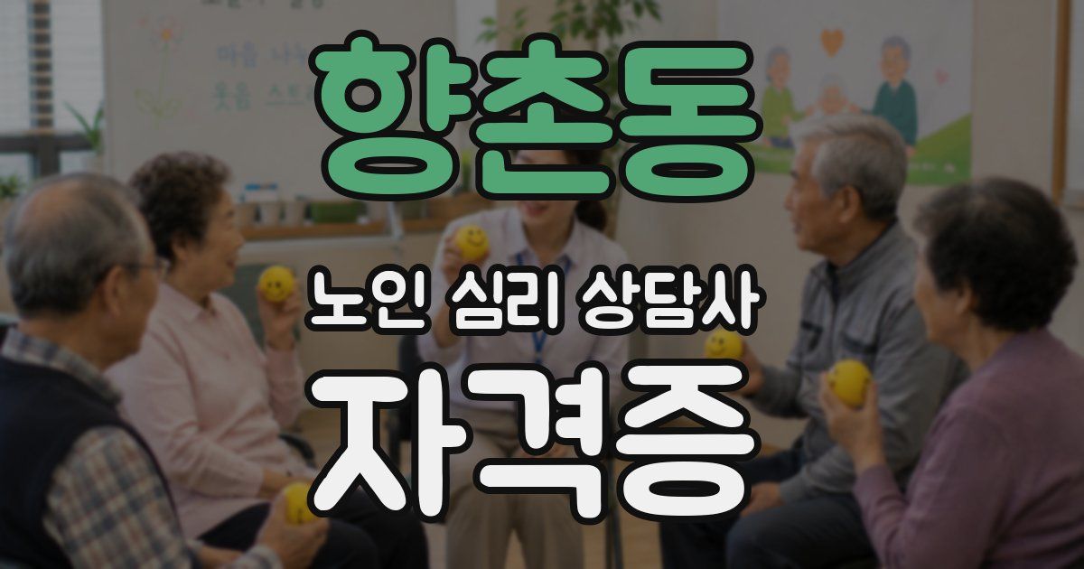 향촌동 노인 심리 상담사 자격증