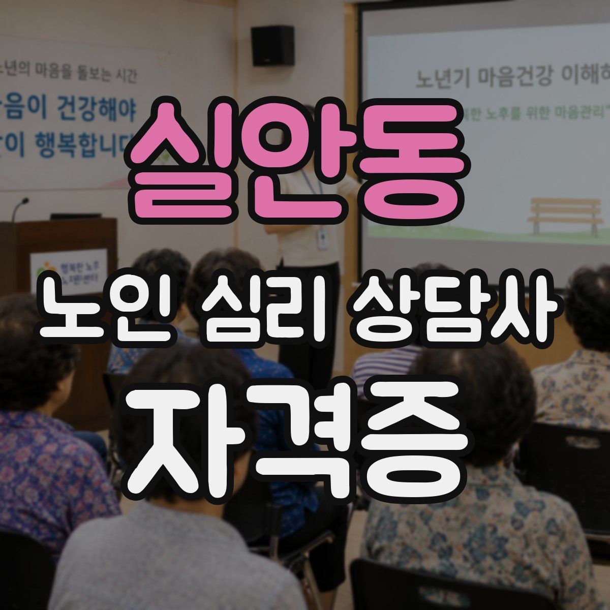 실안동 노인 심리 상담사 자격증