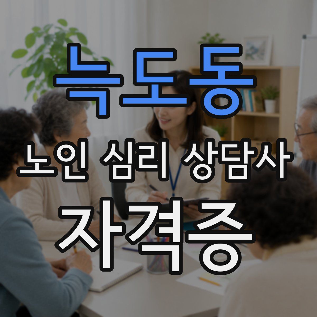 늑도동 노인 심리 상담사 자격증