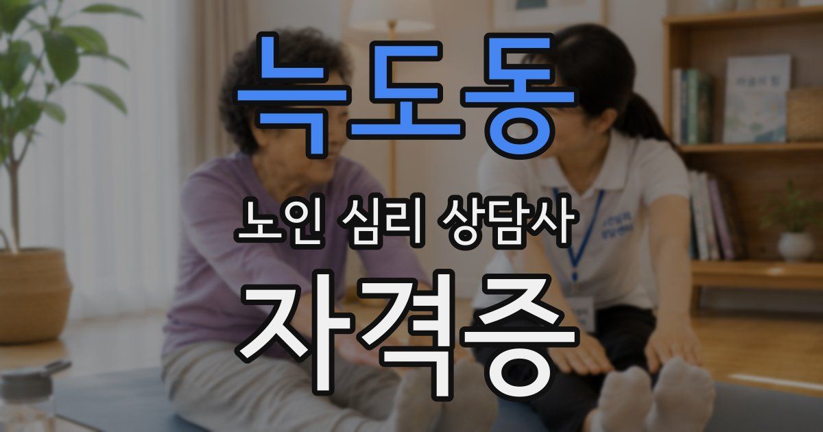 늑도동 노인 심리 상담사 자격증