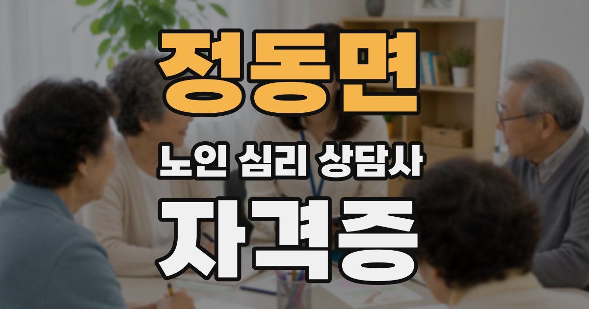 정동면 노인 심리 상담사 자격증