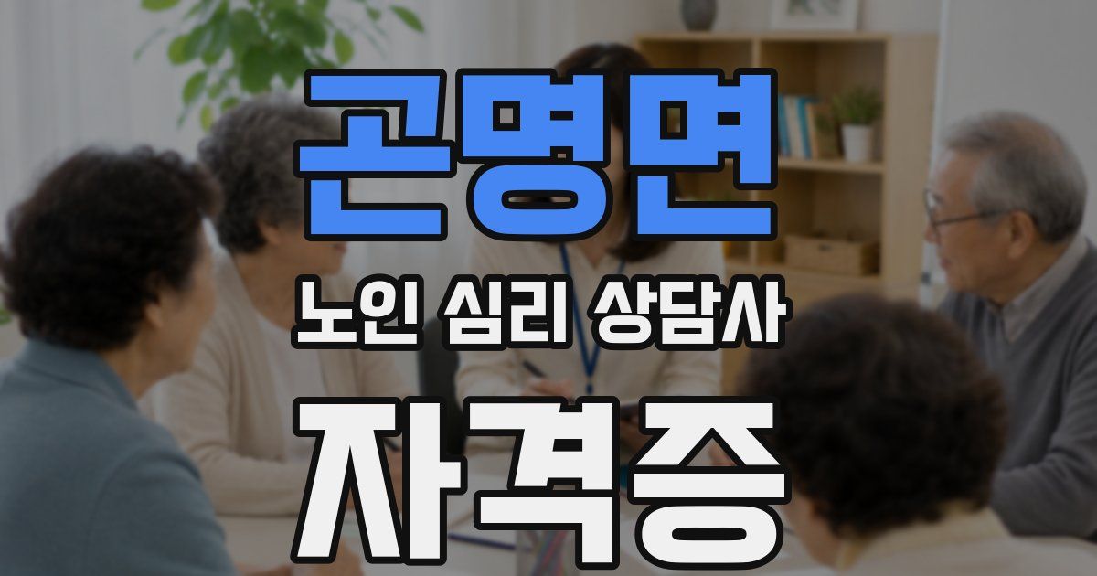 곤명면 노인 심리 상담사 자격증