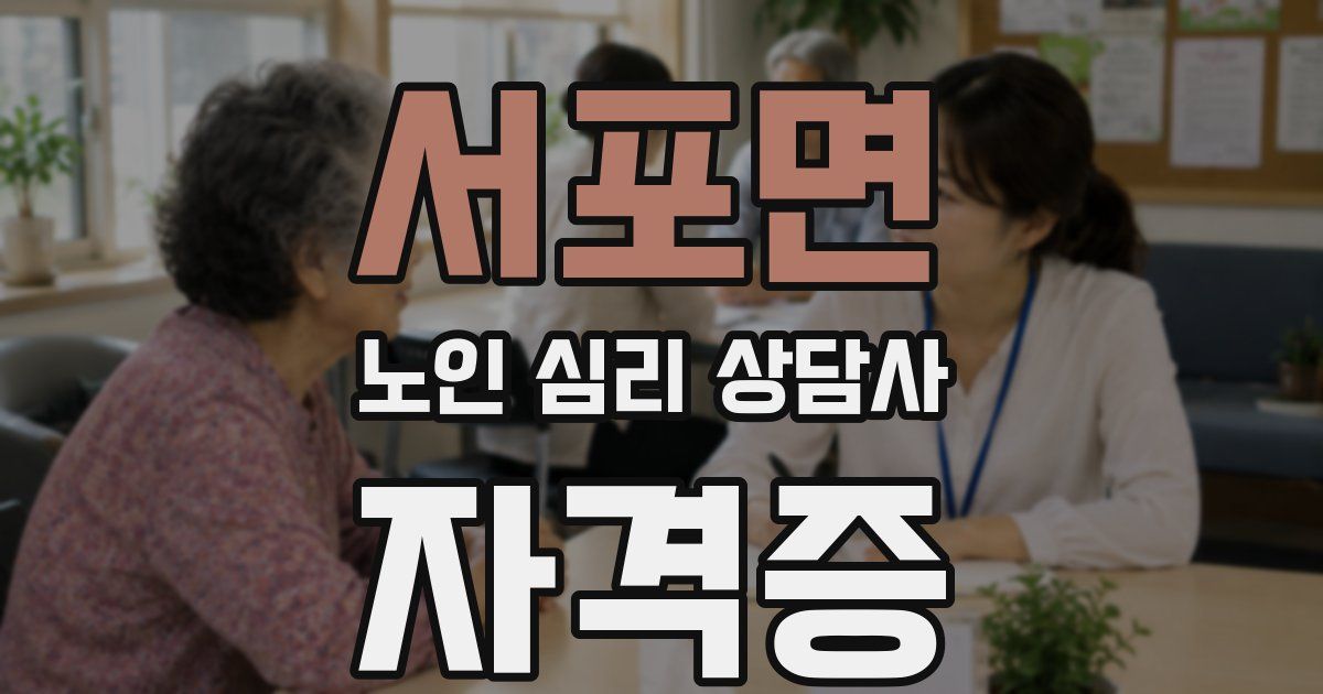 서포면 노인 심리 상담사 자격증