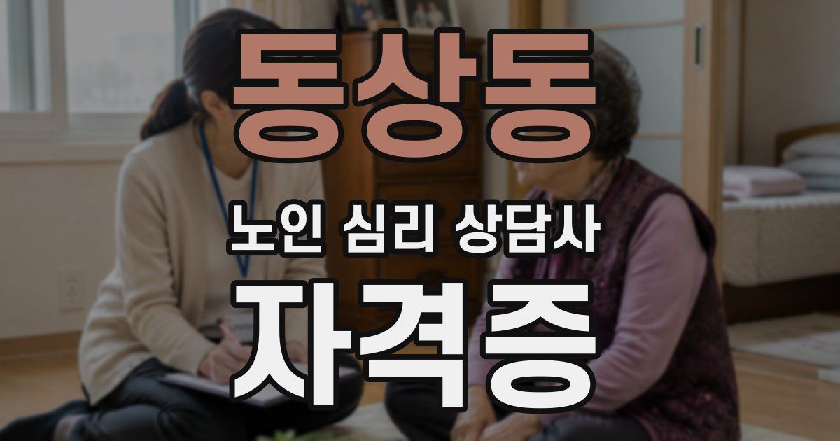 동상동 노인 심리 상담사 자격증