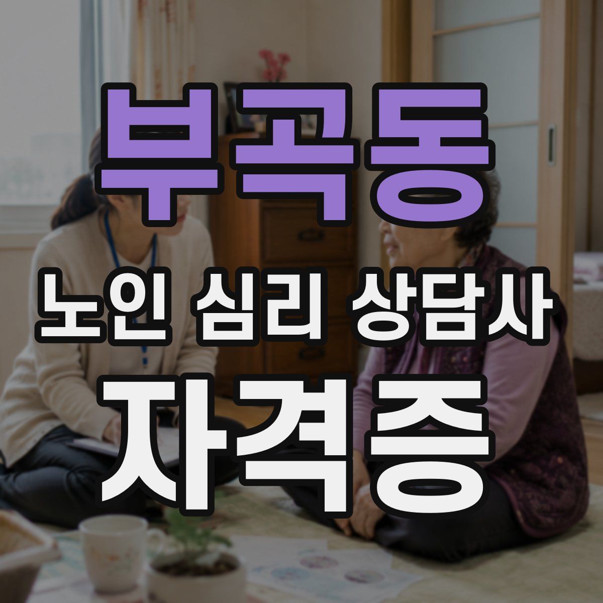 부곡동 노인 심리 상담사 자격증