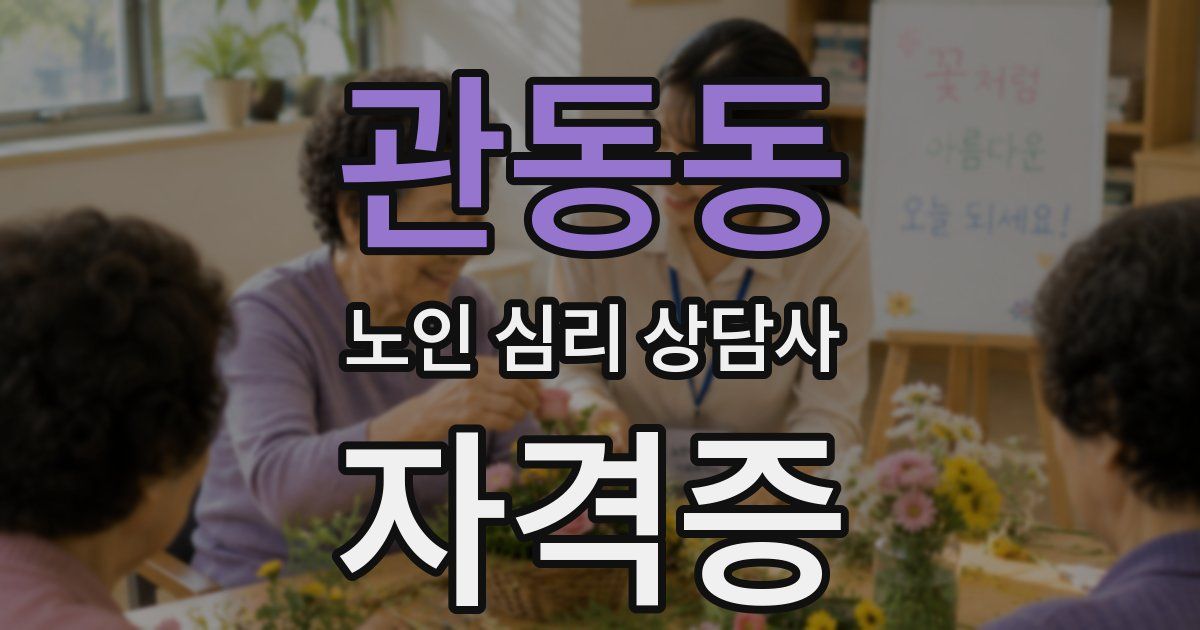 관동동 노인 심리 상담사 자격증