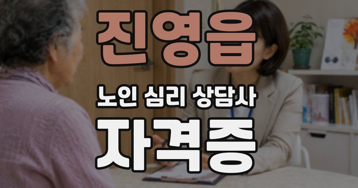 진영읍 노인 심리 상담사 자격증