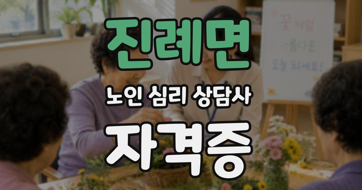 진례면 노인 심리 상담사 자격증