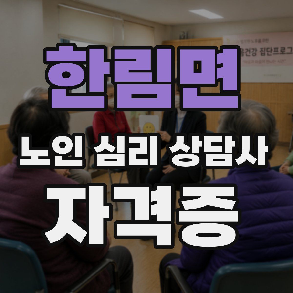 한림면 노인 심리 상담사 자격증
