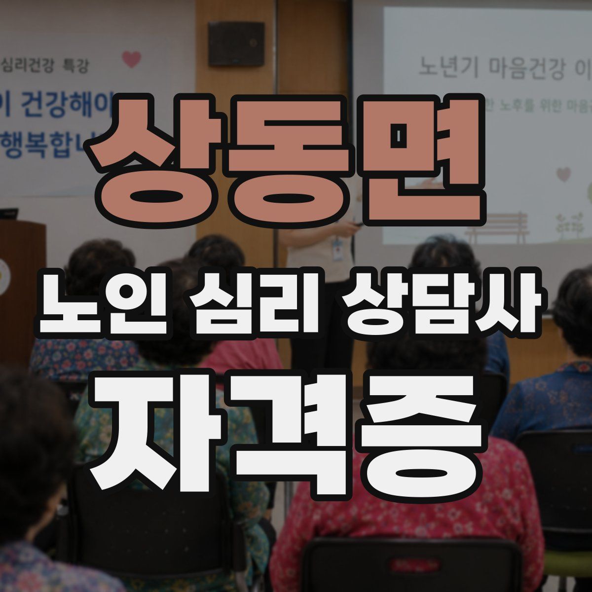상동면 노인 심리 상담사 자격증