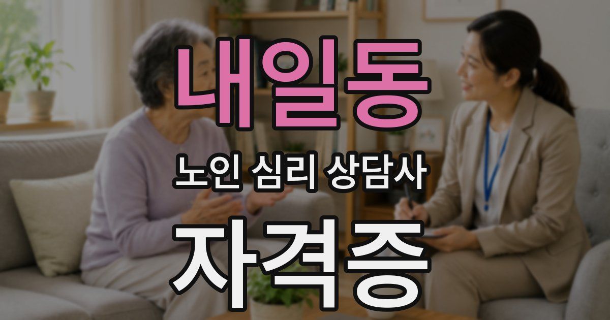 내일동 노인 심리 상담사 자격증