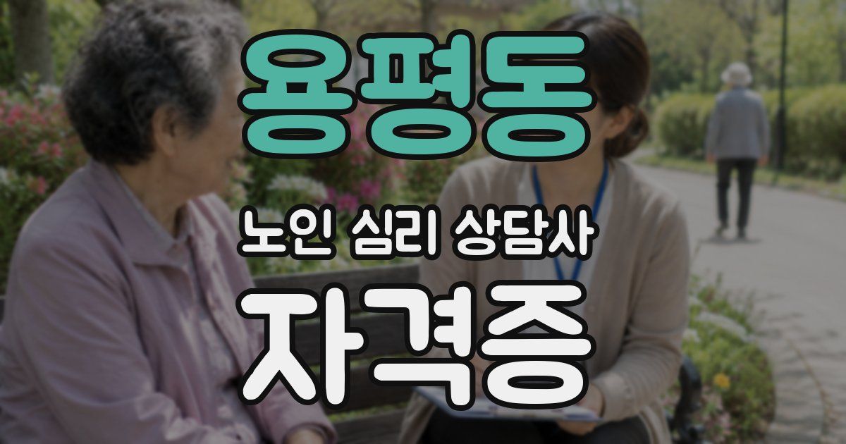 용평동 노인 심리 상담사 자격증