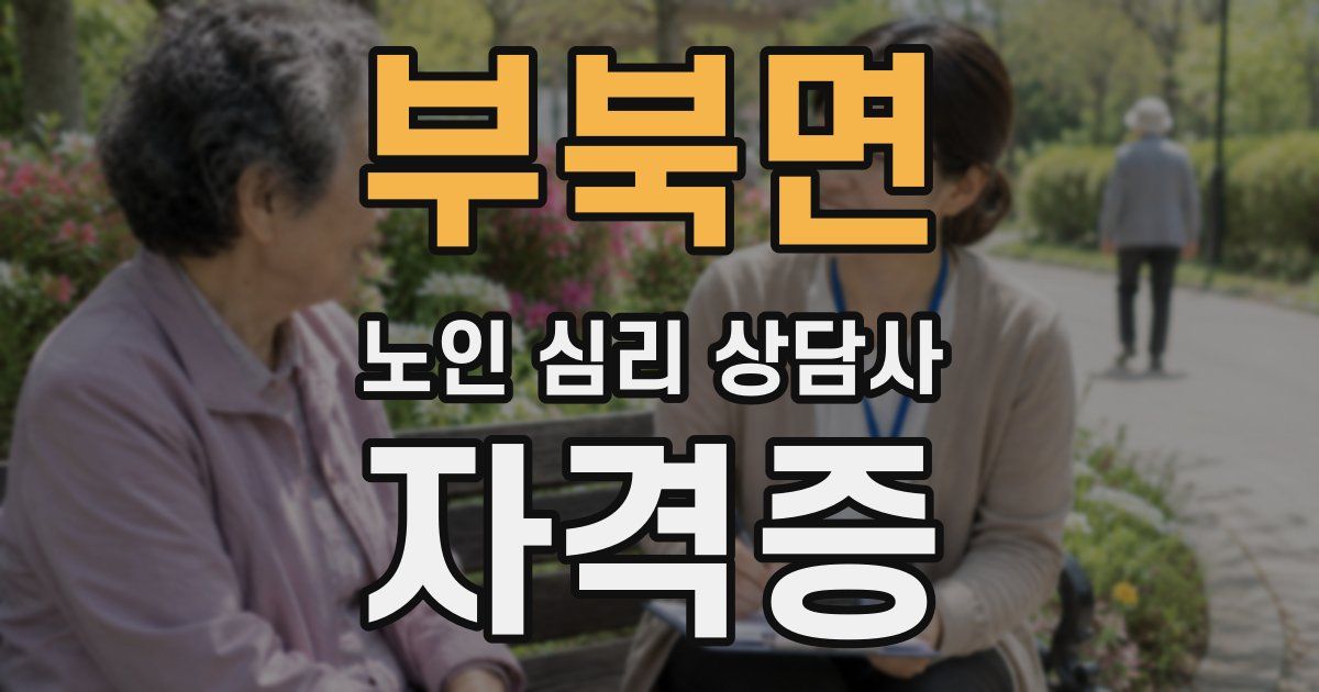 부북면 노인 심리 상담사 자격증