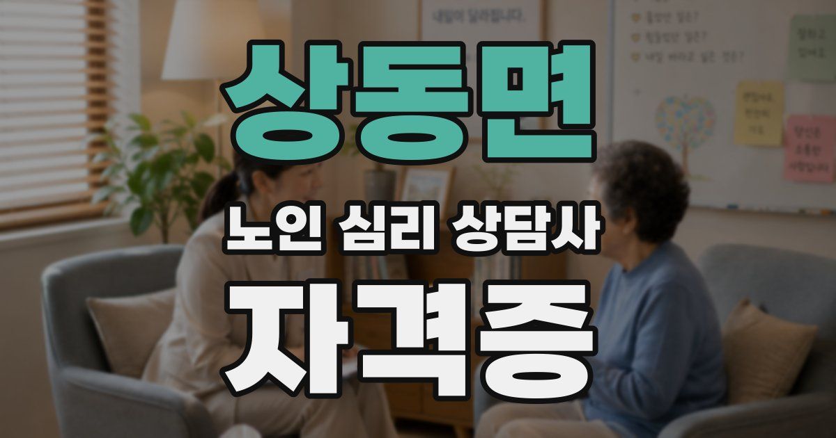 상동면 노인 심리 상담사 자격증