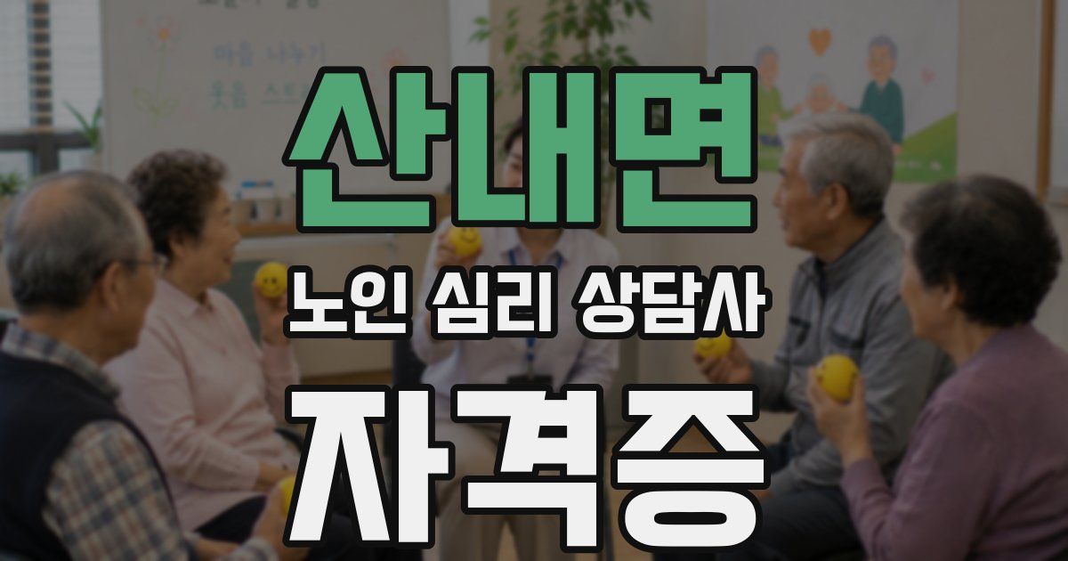 산내면 노인 심리 상담사 자격증