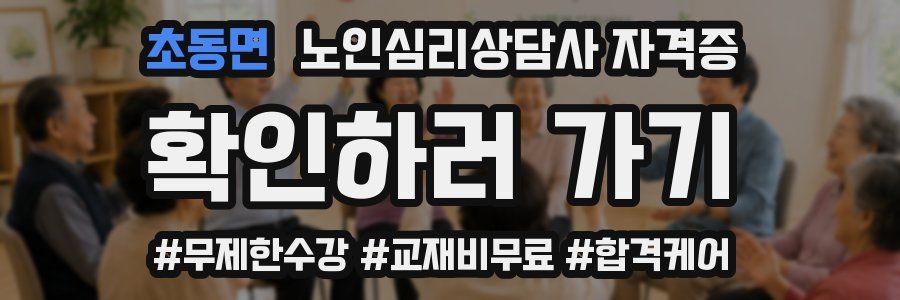 초동면 노인 심리 상담사 자격증