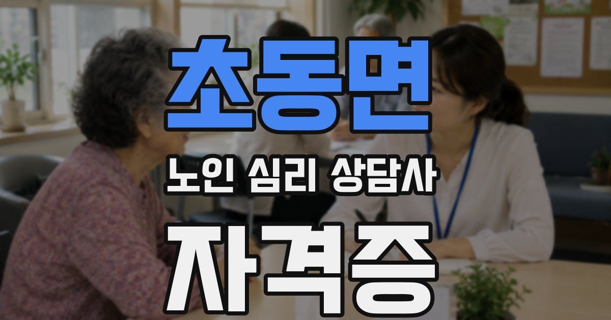 초동면 노인 심리 상담사 자격증