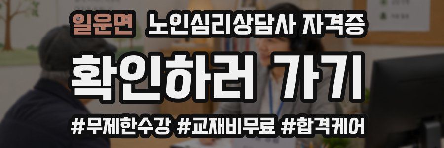 일운면 노인 심리 상담사 자격증