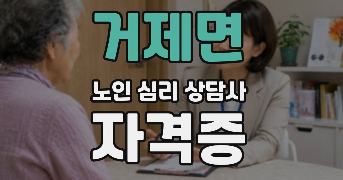 거제면 노인 심리 상담사 자격증