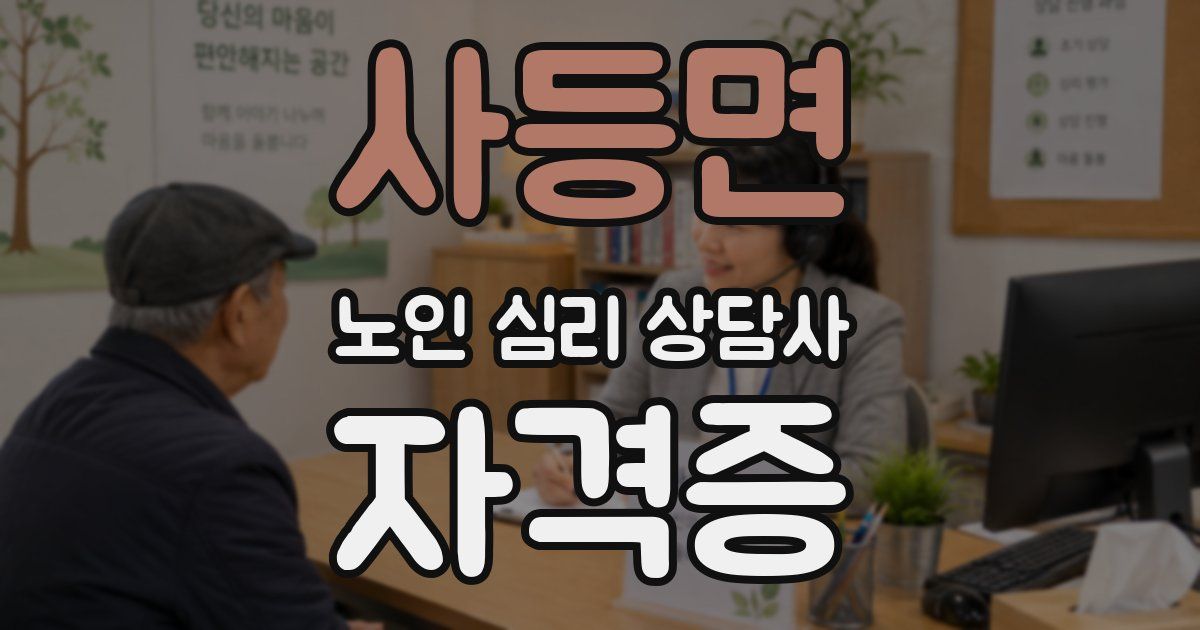 사등면 노인 심리 상담사 자격증
