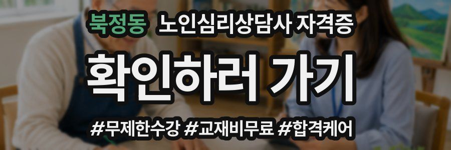북정동 노인 심리 상담사 자격증