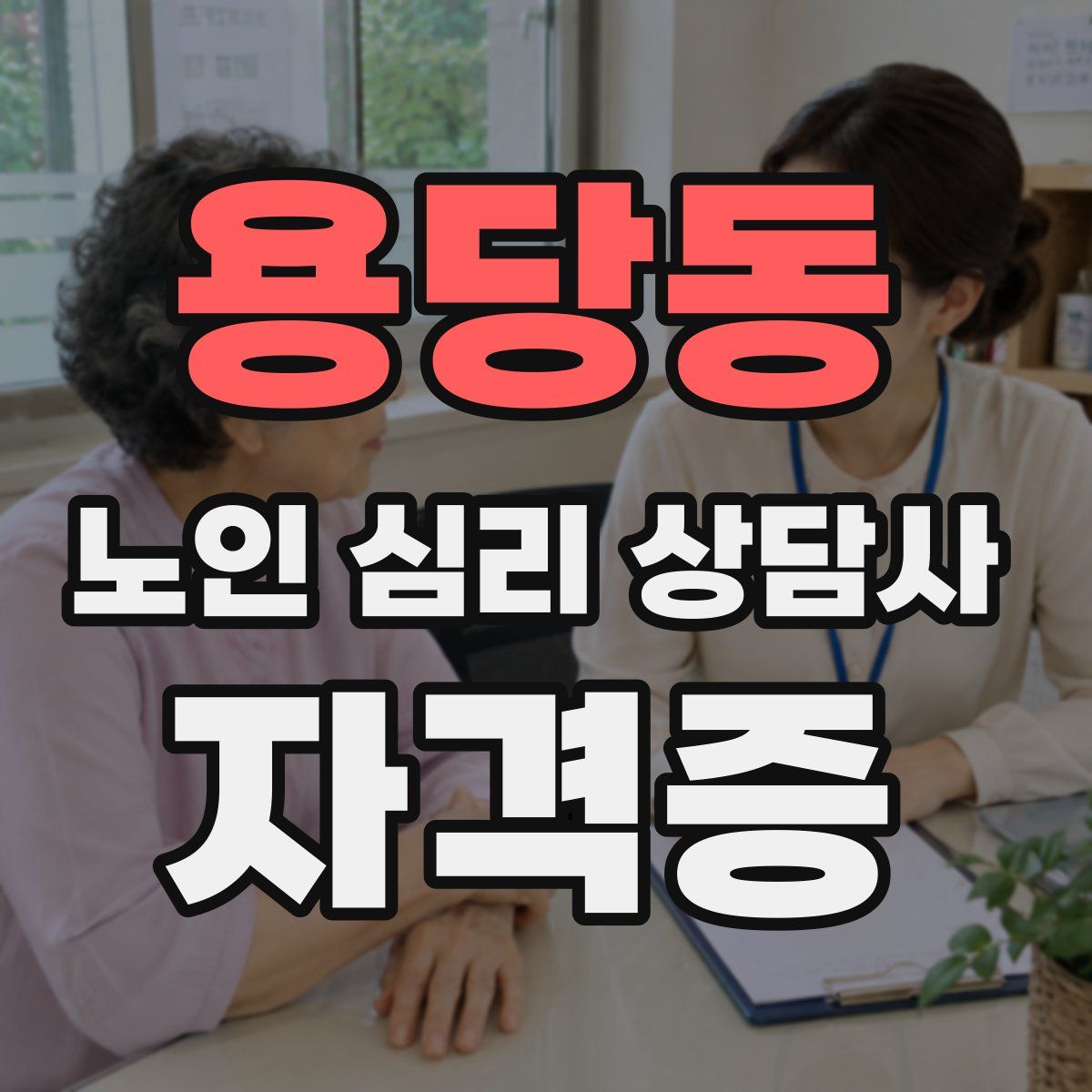 용당동 노인 심리 상담사 자격증