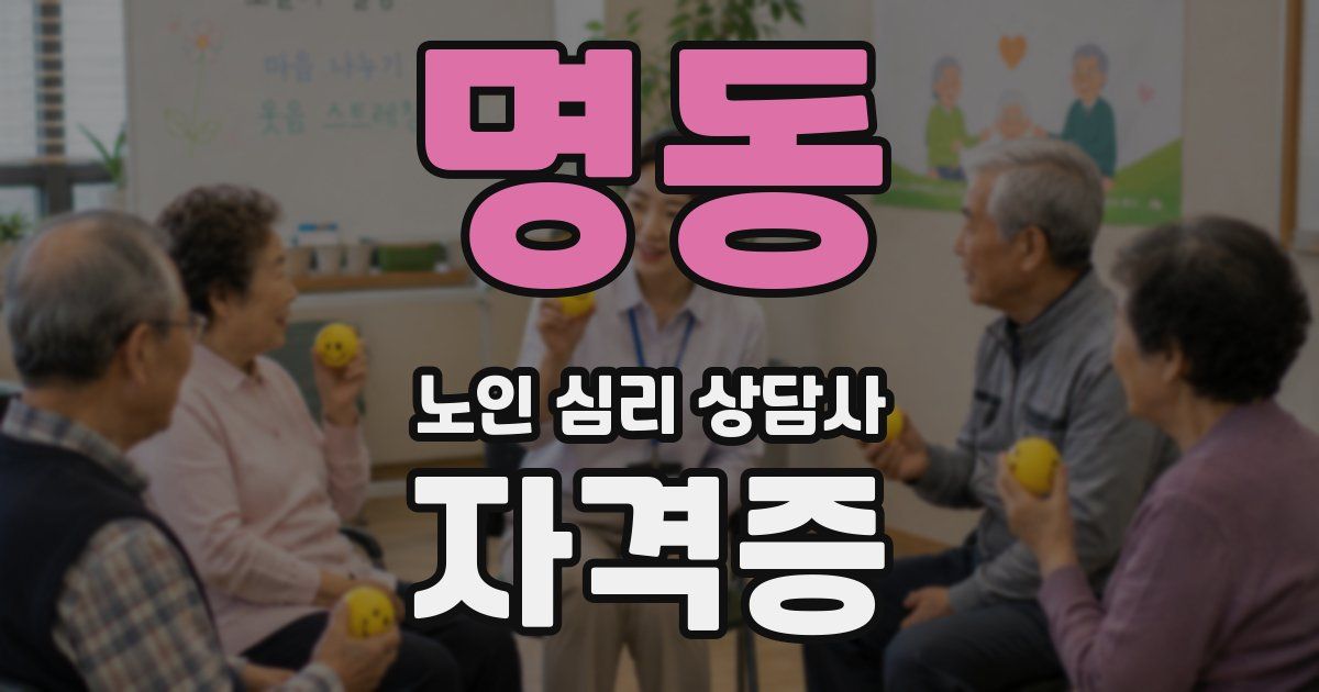 명동 노인 심리 상담사 자격증