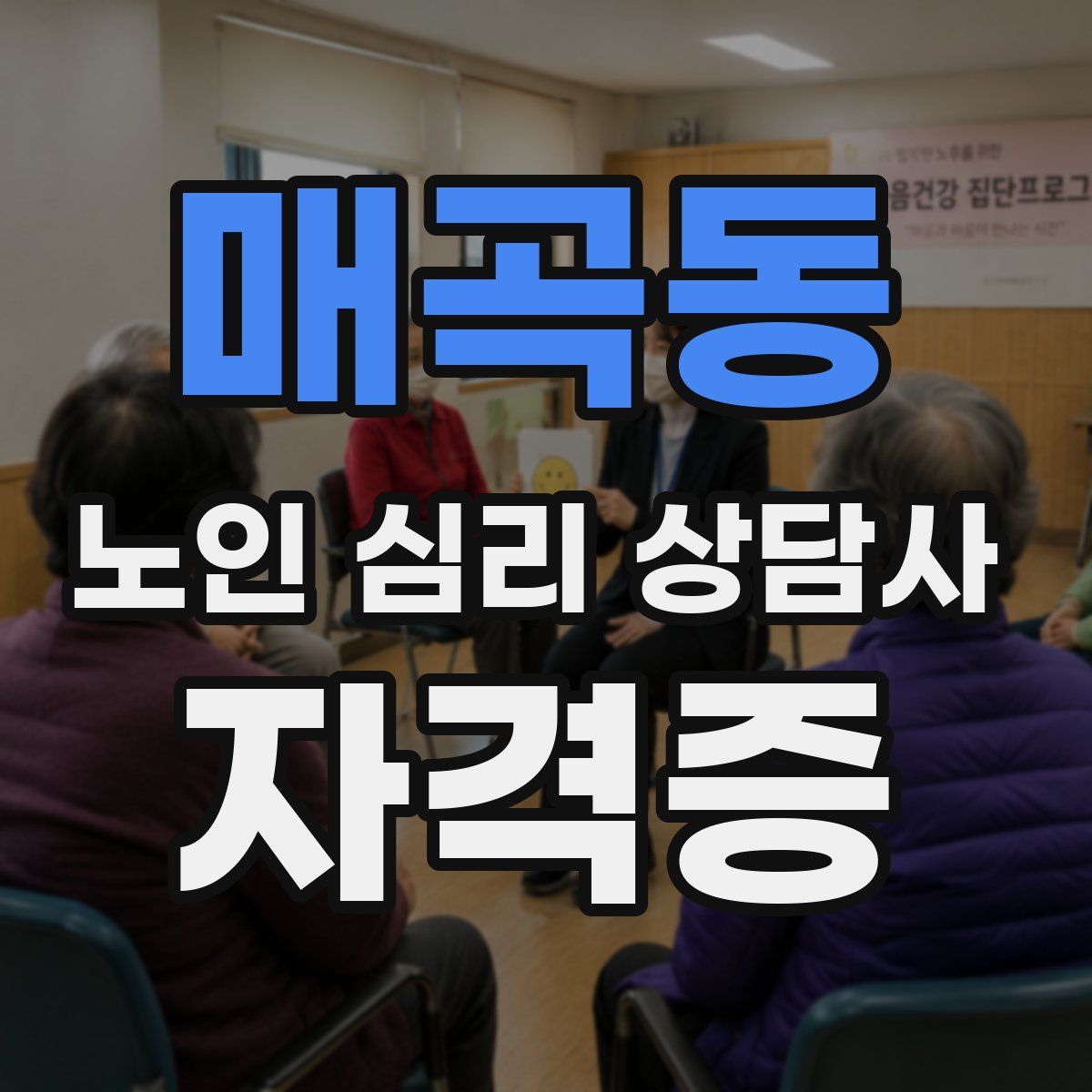 매곡동 노인 심리 상담사 자격증