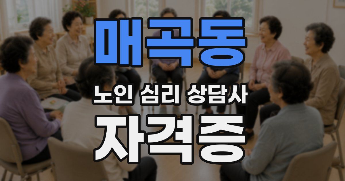 매곡동 노인 심리 상담사 자격증