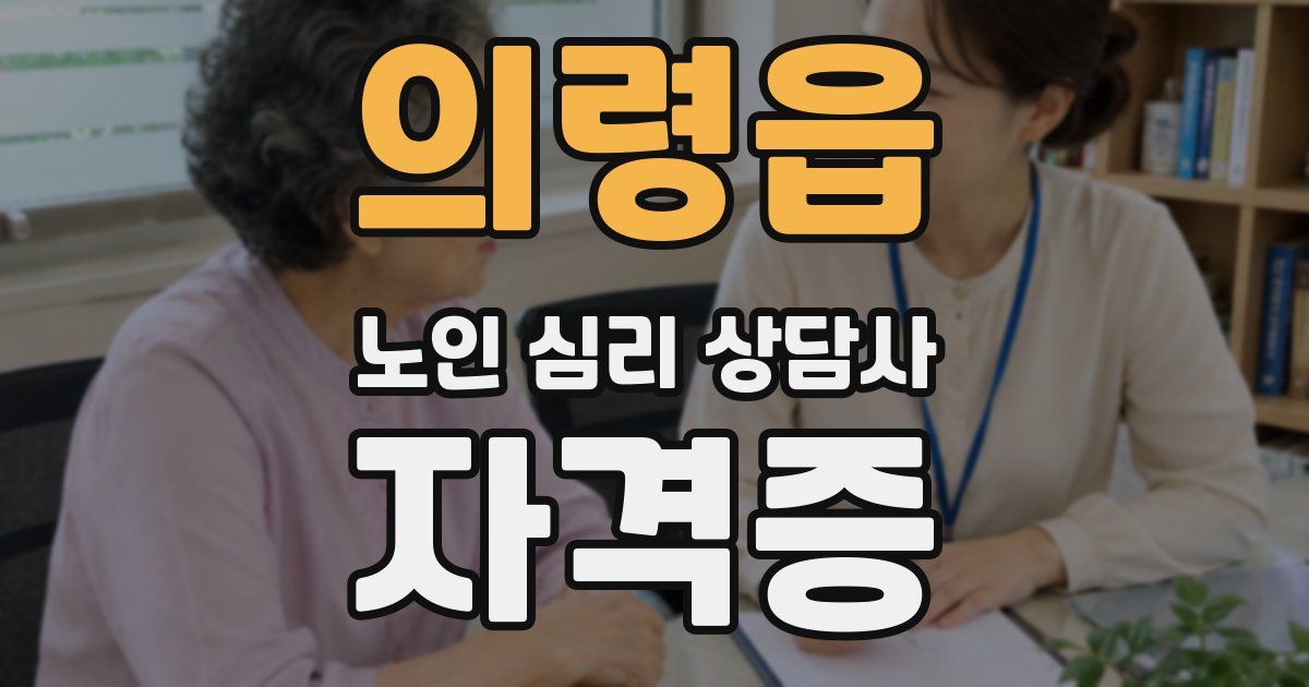 의령읍 노인 심리 상담사 자격증