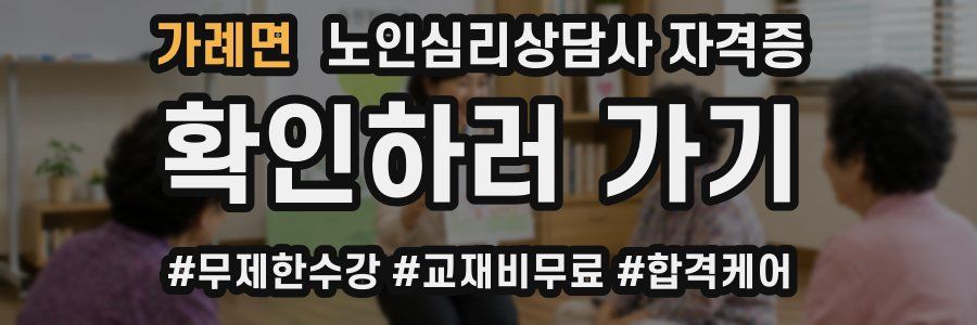 가례면 노인 심리 상담사 자격증