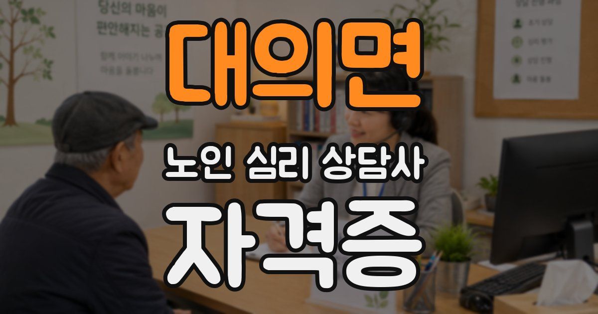 대의면 노인 심리 상담사 자격증