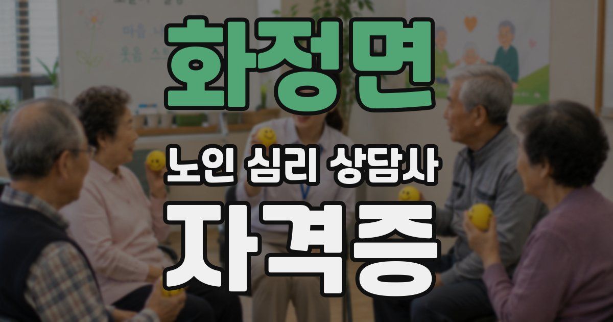 화정면 노인 심리 상담사 자격증