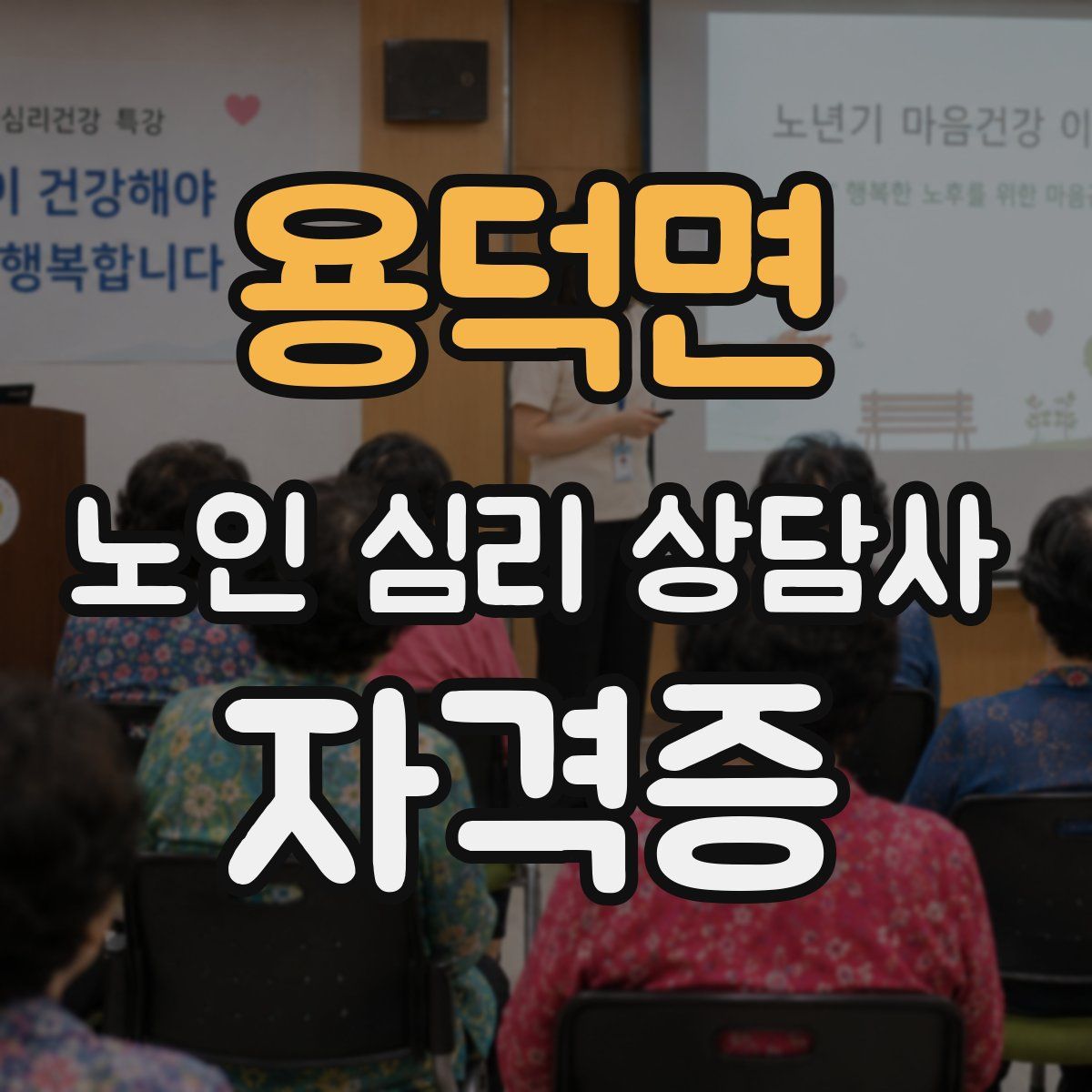 용덕면 노인 심리 상담사 자격증