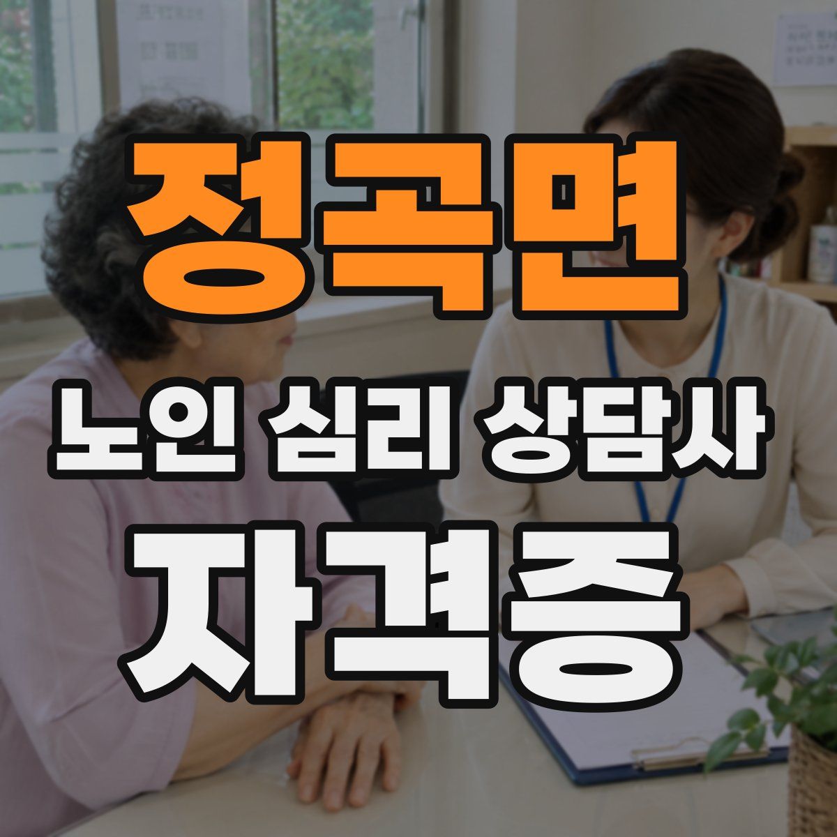 정곡면 노인 심리 상담사 자격증