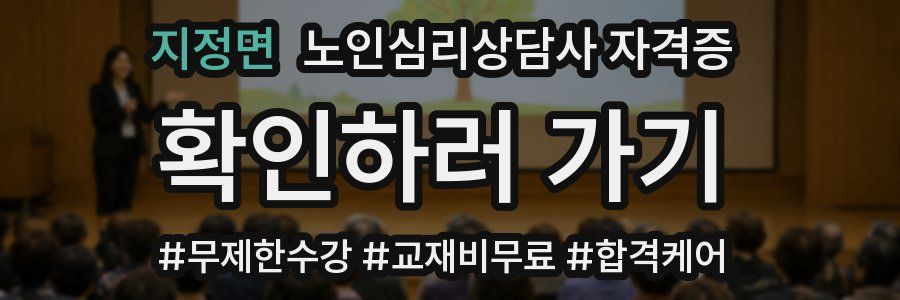 지정면 노인 심리 상담사 자격증
