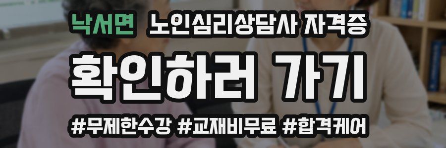 낙서면 노인 심리 상담사 자격증