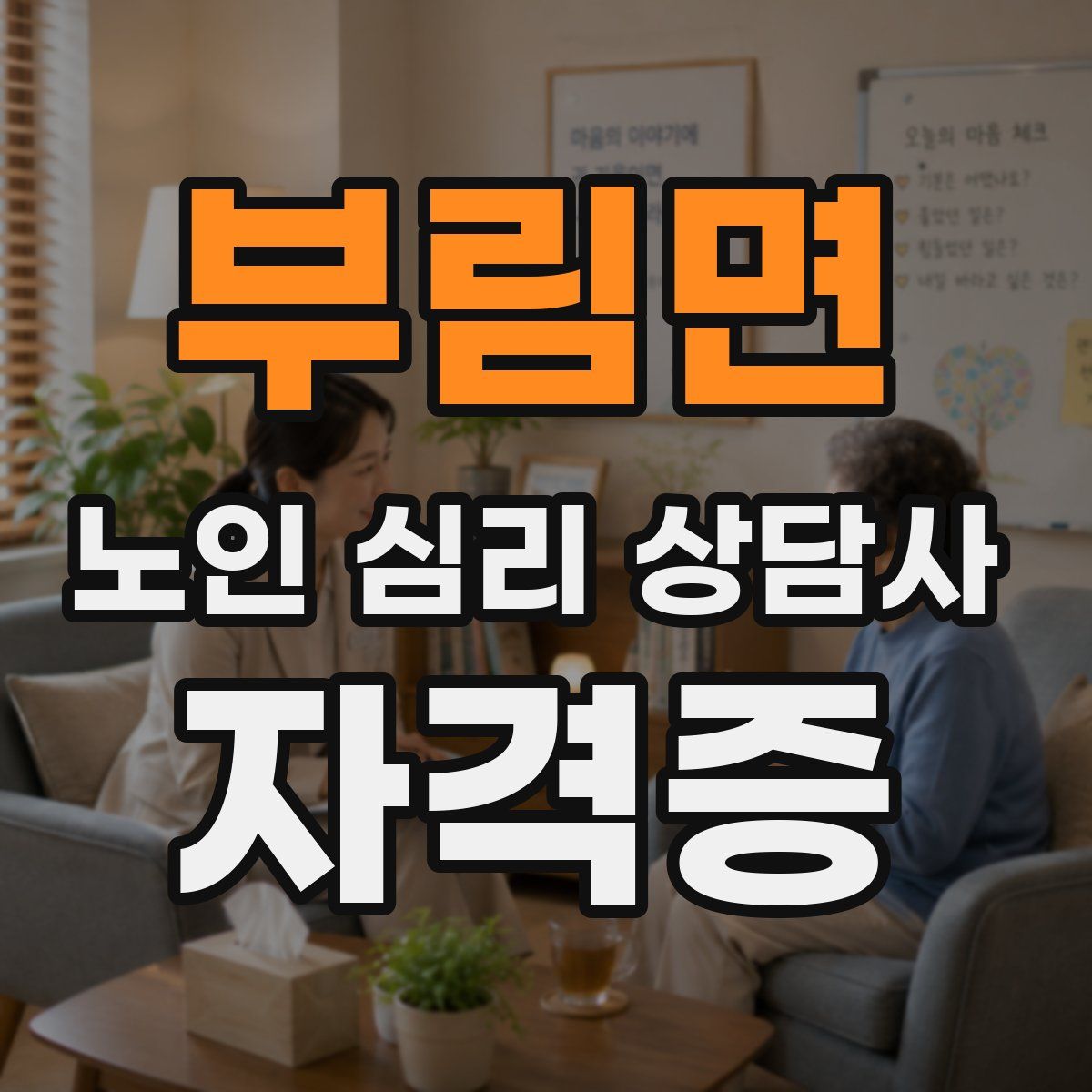 부림면 노인 심리 상담사 자격증