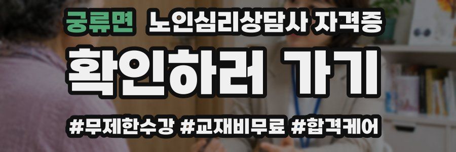 궁류면 노인 심리 상담사 자격증