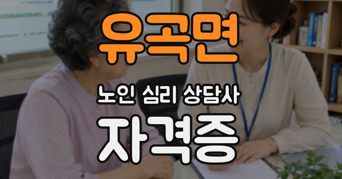 유곡면 노인 심리 상담사 자격증