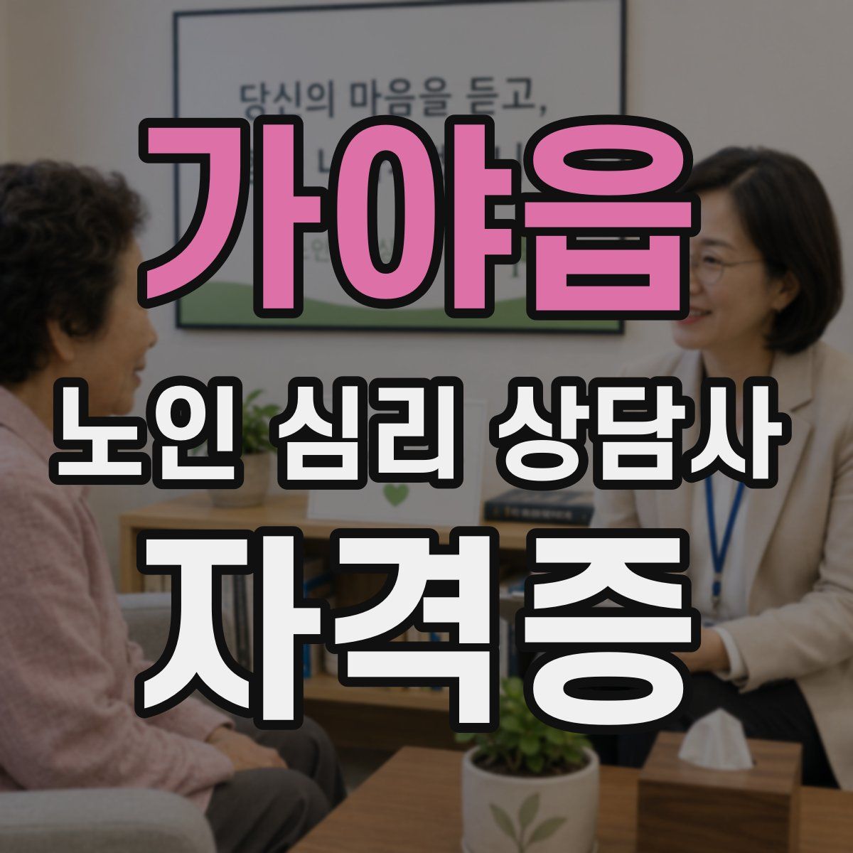 가야읍 노인 심리 상담사 자격증